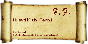 Husvéth Fanni névjegykártya