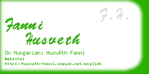fanni husveth business card